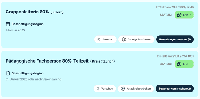 Übersicht Familien